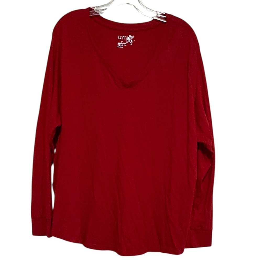 Women's Red Long Sleeve Top